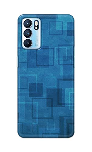 Image of Printed Hard Back Cover Case for Oppo Reno6 5G | Oppo Reno 6 5G Back Cover (Plain Azure Blue) -1302