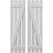 Ekena Millwork ARW102SB415X33STH Americraft Four 2 Exterior Real Wood Spaced Board-n-Batten Shutters w/Z-Bar (Per Pair), 15 1/2"W x 33"H, Hailstorm Gray