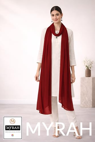 Image of MYRAH Chiffon Solid Casual Daily Use Dupatta For Women's & Girls Length - 2.50 Meter