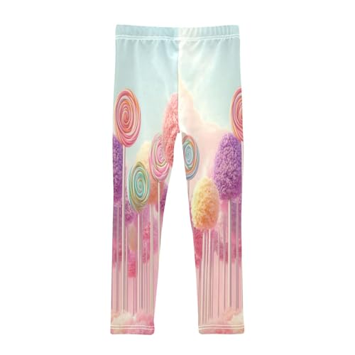 Pink Lollipop Forest Girls Casual Leggings for Kids Printed Long Pant Bottoms Stretch and Soft2