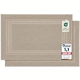 Komfortec - Set di 2 Tappetini da Bagno, Tappetini in Spugna per Doccia, Lavabili, Assorbe...