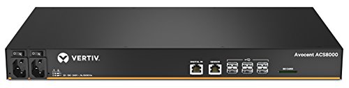 Vertiv  ACS8000 Serial Console, 48 Port Serial Console Server, Remote Data Center and Out of Band Management, USB Connectivity and Port Sensor, Dual AC Power (), Black - Avocent ACS8048DAC-400