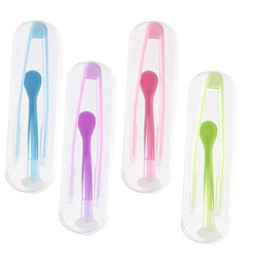 4-Piece Contact Lens Tool Kit with Applicator Remover Tweezers & Case for Safe and Easy Lens Handling - Travel-Friendly Design
