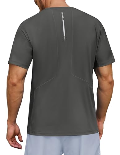 Men's UPF 50+ Sun Protection Athletic Shirts Short Sleeve Running Workout Gym Tshirts Quick Dry Swim Shirt for Rash Guard