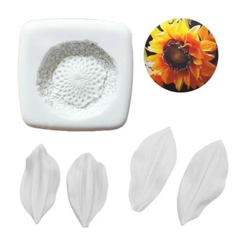 Lancemates?Sunflower Petal & Core Silicone Mold for Fondant, Gumpaste, Resin, and Clay Sugarcraft Projects