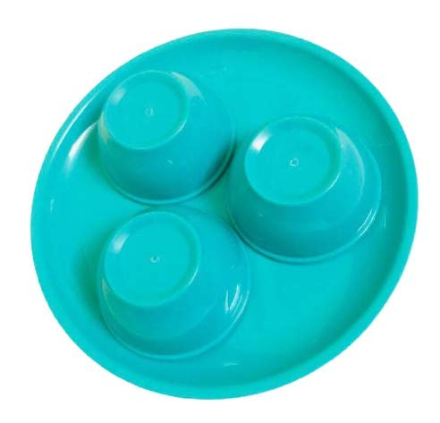 Image of Plastic Unbreakable Round Microwave Safe Full Dinner Plates (Sea Green), Plate & Bowl Set of 4