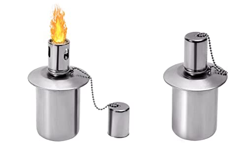 2 Stück Outdoor Dekorative Beleuchtung Edelstahl Tischfackel Kanister Fackeln für Außenbereich Gartenfackel Outdoor Kraftstofffackel Ständer mit Dochten und Abdeckungen Garten Terrasse Hof Urlaub 2 Stück Outdoor Dekorative Beleuchtung Edelstahl Tischfackel Kanister Fackeln für Außenbereich Gartenfackel Outdoor Kraftstofffackel Ständer mit Dochten und Abdeckungen Garten Terrasse Hof Urlaub