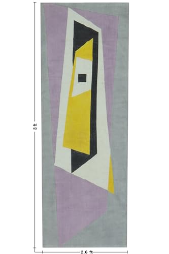 Tapis en coton lavable zone de trafic intense jaune et noir - 3