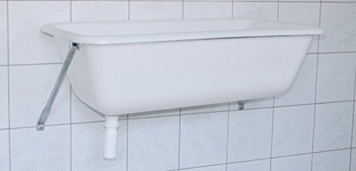 Cajou Spülwanne Spülbecken Spülwanne Waschtrog Waschwanne Badewanne auch für Hunde Handwaschbecken Waschbecken (mit Wandkonsole, 100 Liter) Cover