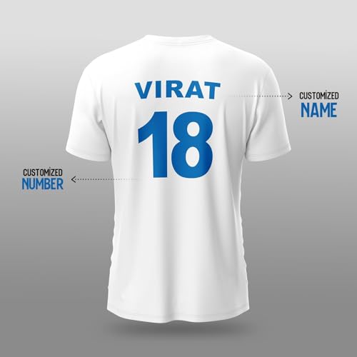 Image of YOURJERSEY Indian Test Cricket Jersey 2024-25 - Customizable Name & Number | Kids to Adults (2Y-4XL) | White Test Cricket Jersey | Sublimation Print | Breathable Fabric