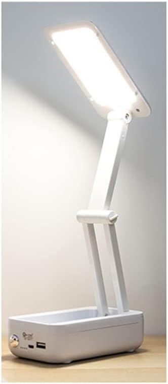 YYDS Desk lamp Abs Folding Eye Protection Desk Lamp with USB Plug Reading Lamp Suitable for Student Dormitory (Size: 14 * 13 * 24 cm) Desk Light (Color : White)
