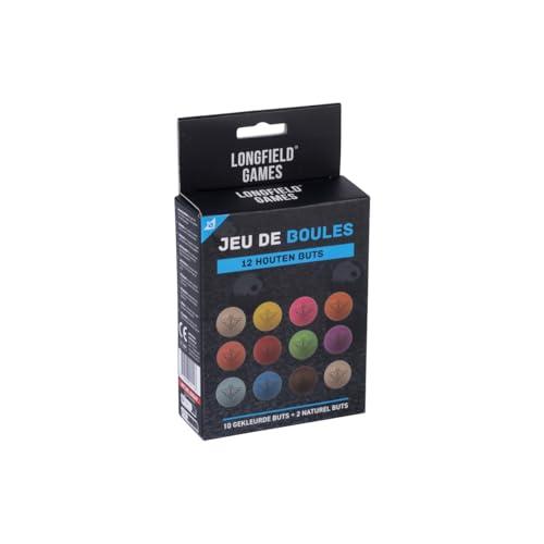 Engelhart Bola Objetivo Petanca Ø 30 mm – Pack 12 Buts (10 Colores + 2 Naturales) – Boliche de Madera para Juego de Boules 010147