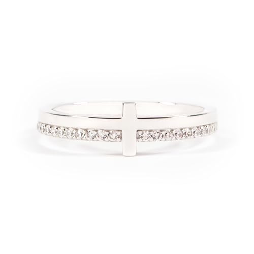 STORYJEWELLERY Cross Rings for Women, Purity Ring, 925 Sterling Silver Rings, Christian Ring, Christian Jewelry for Women, Confirmation Gifts, Baptism Gifts