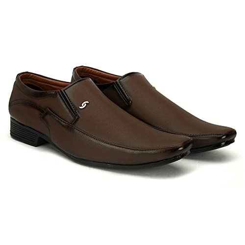 Image of Centrino Mens Formal Shoes |Slip-On Men's Formal Shoe | Stylish Non-Lace Design | Soft Cushioned Insole for Comfort | Perfect for Office & Formal Wear (20225)