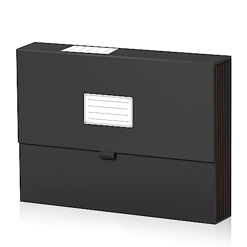 ドキュメントa4ファイルボックス領収書 書類せいり 分類 ファイルフォルダ 7 ポケット アコーディオン持ち運び 大容量 収納ケースラベル付き 事務用品 教室