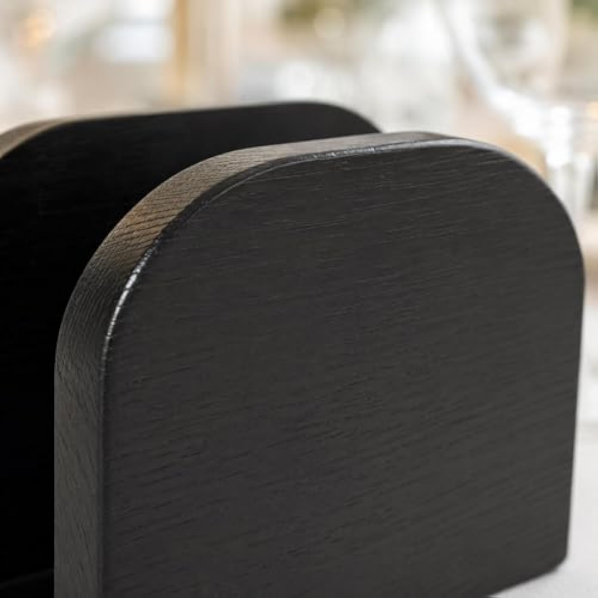Semicircular Wooden Napkin Holder with Rectangular Base, Wood