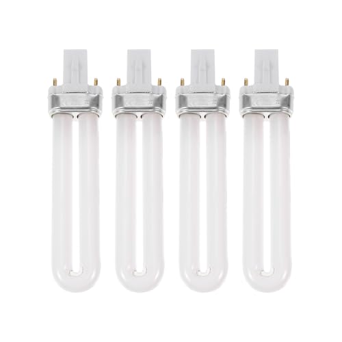 Yardwe 4 Tubos de Luz para Lámpara de Uñas de 12w 365nm de Vidrio Blanco, Secado Rápido Daño para Manicura Profesional en Salón