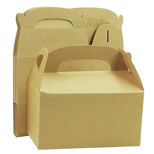 Festa Centro 30 unidades 16 x 9,3 x 8,6 cm caixa de presente com tampa branca caixa para presente, caixas de cartão de presente de aniversário, comida, festas e casamentos (castanho)