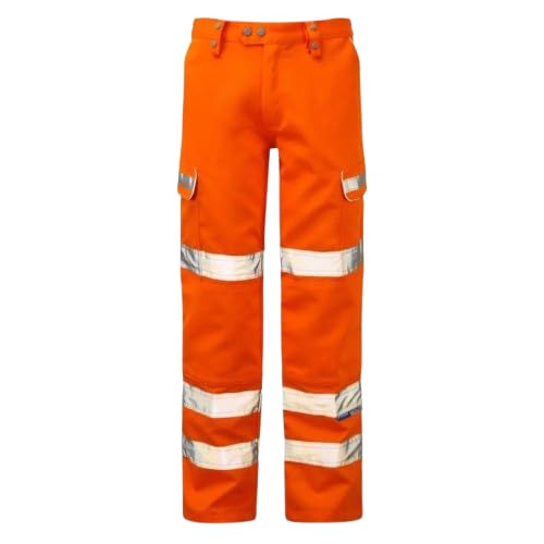 PR336 Class 2 RIS-3279 Rail spec hi vis Combat Trousers (UK, Numeric, 38, Regular, Regular, Orange)