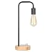 HAITRAL Industrial Desk Lamp - Wooden Table Reading Lamp for Office, Bedroom, Living Room (Without Bulb)