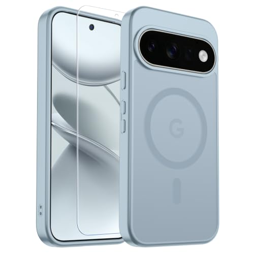Image of SUPFINE Magnetic for Google Pixel 11 Pro XL Case - Sliver Blue | With Screen Protector,Translucent Matte,Built-in Magnets,Military Grade Drop Protection,Shockproof Phone Cover