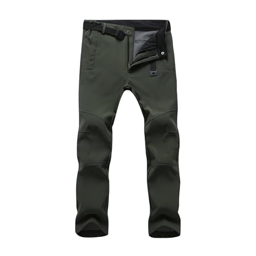 HYCOPROT Men's Snow Ski Pants Waterproof Softshell Outdoor Fleece Lined Snowboard Hiking Pants with Belt
