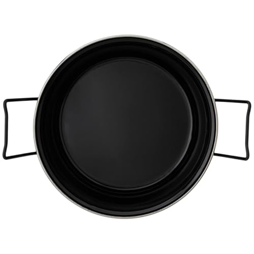 Freidora de acero esmaltado grande para evitar salpicaduras de aceite 6