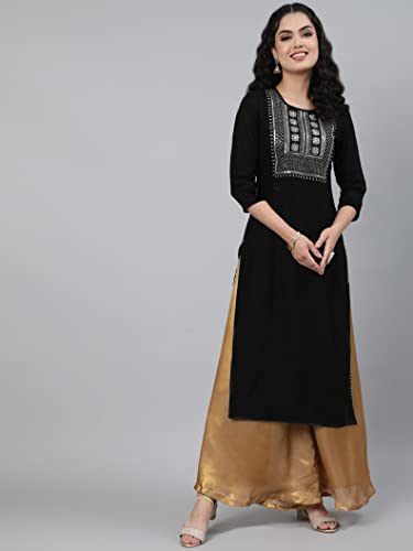 Image of Femvy Women's Rayon Solid Regular Kurti