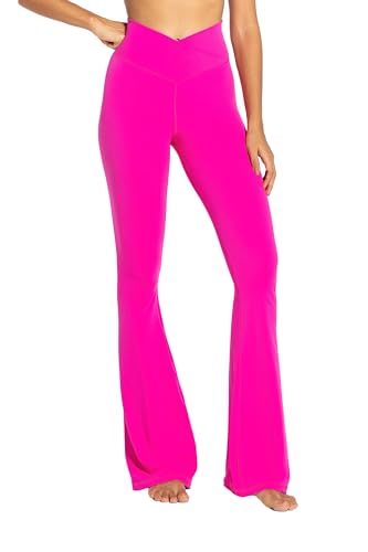 Image of Sunzel Flare Leggings, Crossover Yoga Pants with Tummy Control, High-Waisted and Wide Leg