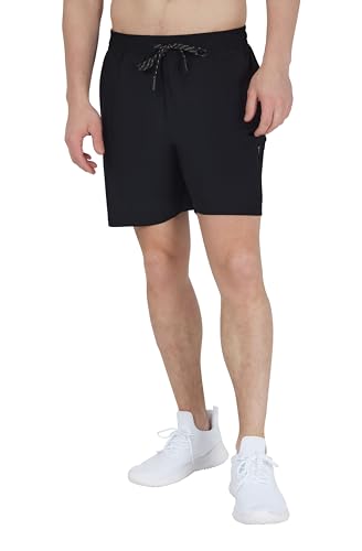 90 Degree By Reflex Mens Lightweight Quick Dry Workout Short 7" Side Zipper Pocket Shorts with Drawstring3
