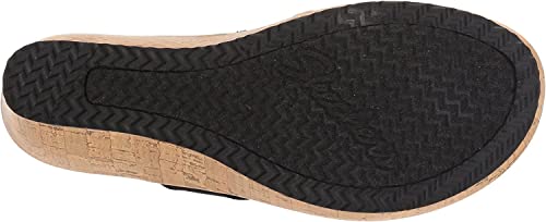 Skechers Skechers Cali Women's Beverlee-Bizzy Babe Wedge Sandal,black,9.5 M US