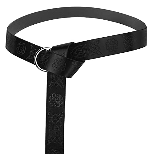 Medieval Halloween Viking Belt Medieval Knight Pu Leather O Ring Belt Viking Renaissance Reenactment Costume Accessory