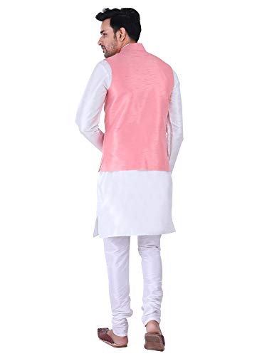 Image of Sadree Silk Men's Kurta Pajama Waistcoat or Nehru Jacket Set