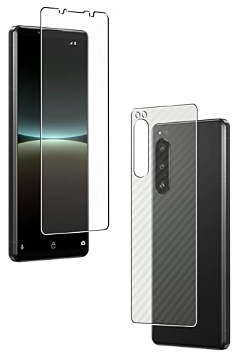 【2枚組(画面+背面)】ClearView(クリアビュー) Sony Xperia 5 IV用【 AR/マット ハイブリッド 】液晶 保護 フィルム 高機能 反射低減+カーボン調 背面保護フィルム 日本製
