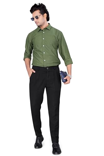 Image of EVERGLADE Men's Casual Shirt | Textured Poly Blend | Regular Fit | Full Sleeve