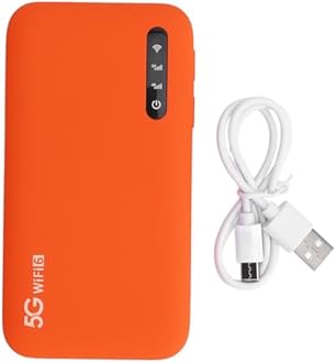 5G Mobile Hotspot, Portable Travel Router with SIM Card Slot Supports 16 Users At The Same Time, Pocket Dual Band Wi Fi 6 Device with 6100mAh Battery, Secure Internet for Home