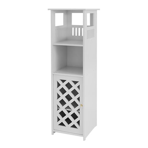 WODFARR - Mueble de almacenamiento para inodoro, estante de almacenamiento blanco para cuarto de baño, armario y muebles de cuarto de baño, soporte para papeles de aseo, 78 x 22 x 22 cm
