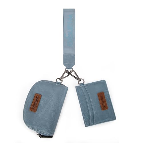 Image of Wrangler KeyChain Wallet Wristlet Wallets for Women Dual Pouch Wristlet with Zipper Womens Credit Card Holder Wallet