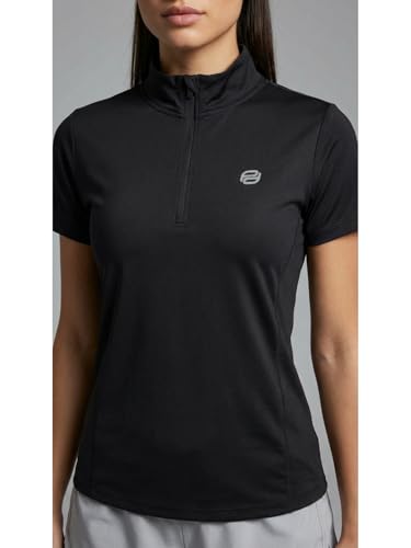 Image of PUMP'D Dry Fit Women's Half Zip Activewear Synthetic Regular Fit T-Shirt | Gym & Yoga