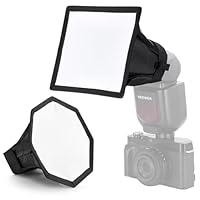 NEEWER verbesserte Blitz Diffusor Blitz Softbox, zusammenklappbar, 2er Pack, (5,9/15cm Achteck, 6 x 5rechteckig) für Z2 Z1 V1 Rundkopfblitze und kompatibel mit Godox Sony Nikon Canon Blitz, NS5P