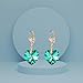 Austrian Crystal Heart Drop Leverback Earrings for Women Fashion Dangle Earring 14K Rose Gold Plated Hypoallergenic Jewelry (Emerald)