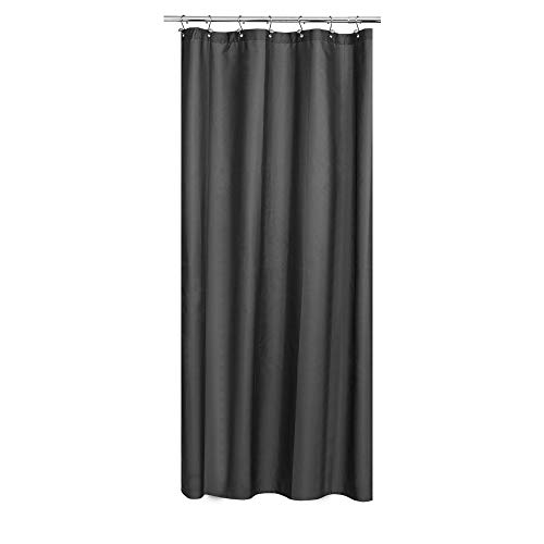 Image of N&Y HOME Fabric Shower Stall Curtain or Liner 36 x 72 Inches - Hotel Quality, Machine Washable, Water Repellent - Graphite Gray, 36x72