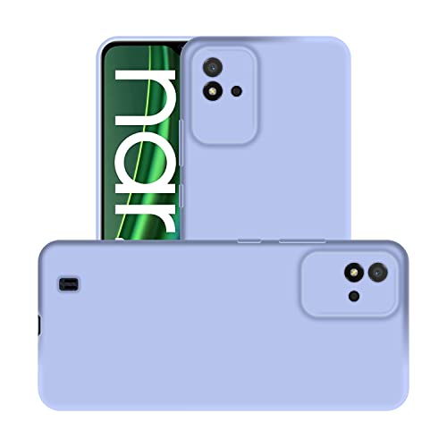 Image of Case Creation Liquid TPU Silicone Cover for Realme Narzo 50i Soft Case,Anti-Dirty Slim Case Frosted Matte Candy TPU Raised Bezel (Splash of Color) Back Case Cover for Realme Narzo 50i -Light Purple