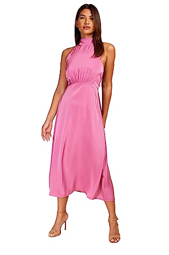 Robe midaxi en satin rose Little Mistress pour occasion spéciale