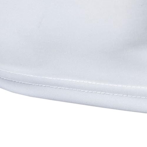 Camiseta de manga corta con diseño de botones para hombre, diseño de bloques de color, casual, cuello en V, camiseta muscular, ajustada, manga corta, Blanco, L