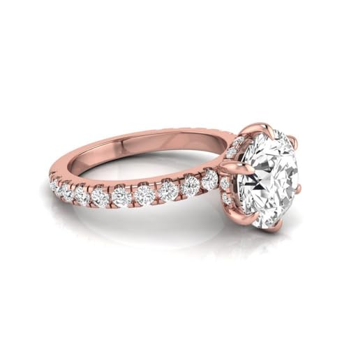 Image of Shanti Jewel IGI Certified 3.75 Carat Round Lab Grown Diamond (3 Ct, F, VVS2) Hidden Halo 14K Gold Wedding Engagement Ring For Womens