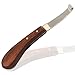 G.S HOOF Knife Wide Blade Right Hand Farrier Equine Horse Stainless Steel Blade Wooden Handle