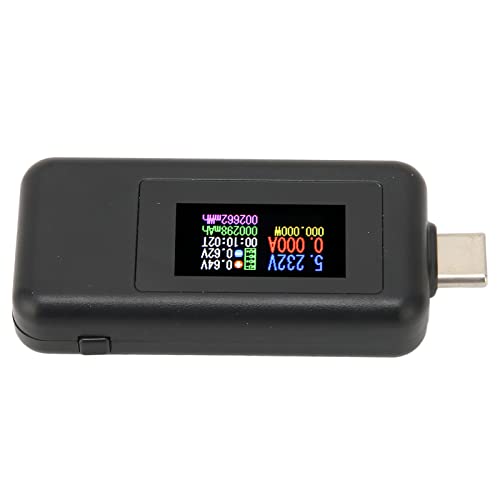 USB C Power Meter, USB Power Meter Tester Real Time Detection IPS HD Display Off Storage Voltage for Detector