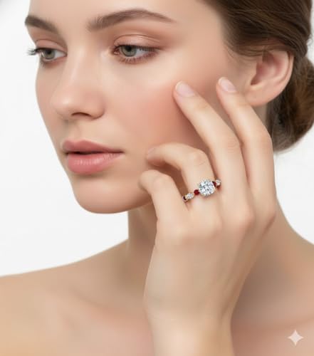 Image of 55Carat Choose Your Gemstone Marquise and Round Eternity Engagement Ring Yellow Gold Plated Cushion Shape Side Stone Engagement Rings Lightweight Office Wear Everyday Gift Jewelry US Size 4 to 12