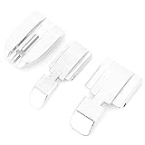 Keenso Sostenible Silver Pressher Foot Posterior Soporte Deslizante para la Máquina de Coser, Ideal para Alcantarillas en el Hogar, Paquete de 3